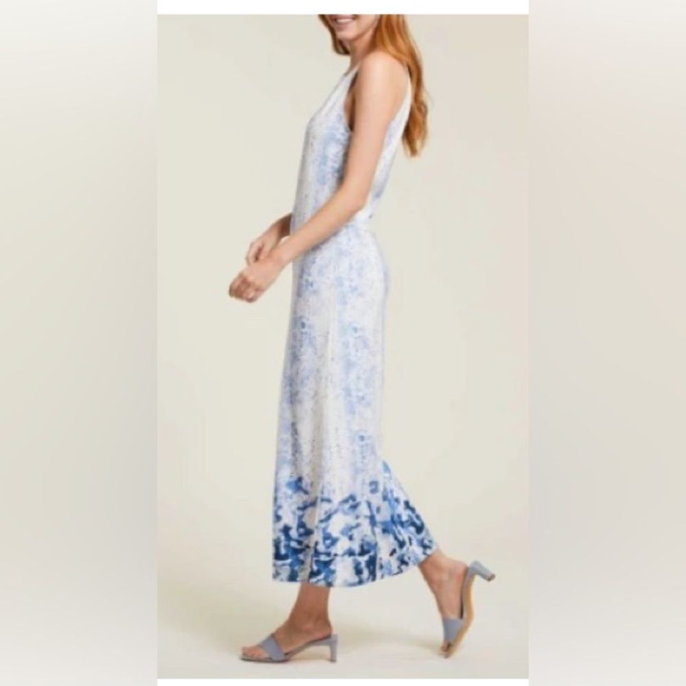 NEW TRIBAL halter dress in cool blue